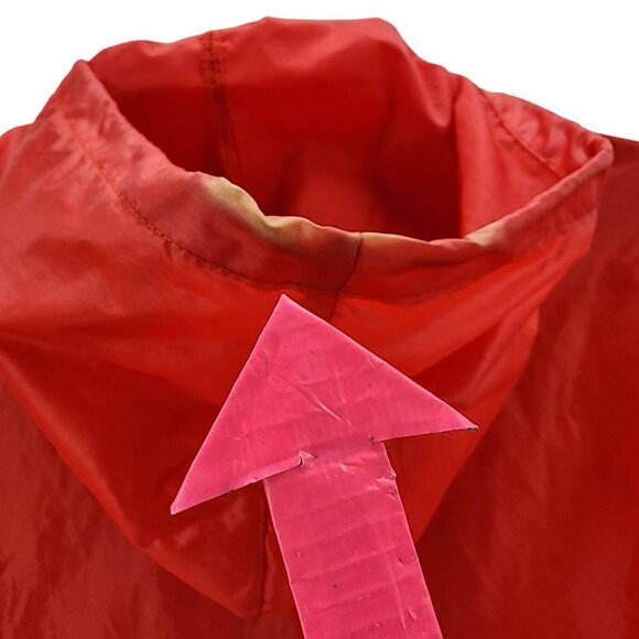 Vintage Gap 7-Eleven Hooded Red Windbreaker Pullover Jacket Mens Medium - Picture 7 of 14